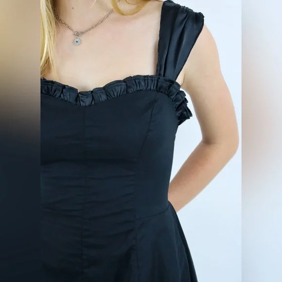 Free People Midnight Magic Sweetheart Neck Sleeveless Ruffle Dress,Small, $129 - Picture 6 of 13